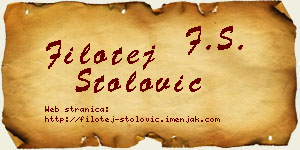 Filotej Stolović vizit kartica